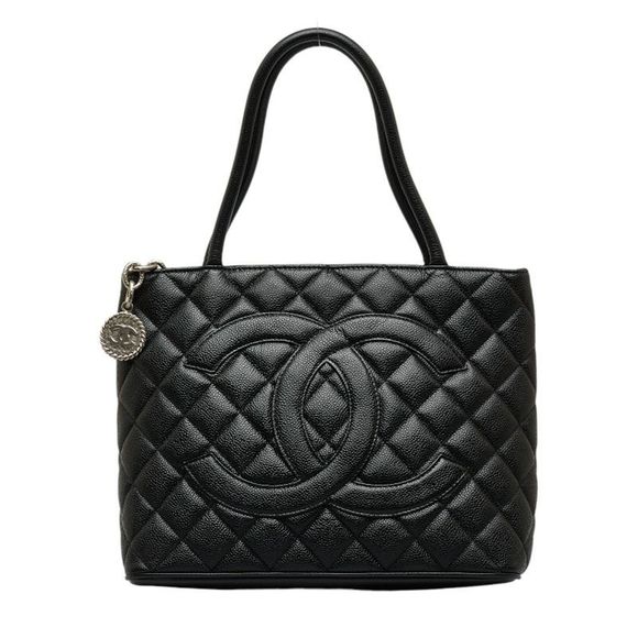 Chanel Handbags - Chanel Medaillon Black Leather Tote Bag (Pre-Owned)